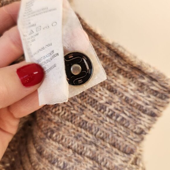 Prana Callisto Wool Alpaca Blend Cardigan Sweater High Neck Tan Beige Women's XS - Picture 9 of 10